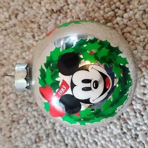 Mickey mouse glass Christmas ornament